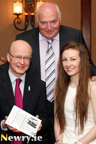 Peter Murray, Buttercrane Shopping Centre, Sponsors and Deirbhile Craven, Miss Buttercrane with Tommy Collins, Chairman, Newry Agricultural Society at the Newry Show press launch. Photograph: Columba O'Hare