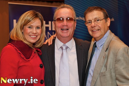 Richard Moore, centre, Founder and Director, Children in Crossfire was Guest Speaker at a Hughes Insurance Business Breakfast in 2011 in Newry and is pictured here with Jack Murphy and daughter Gemma. Photo: Columba O'Hare