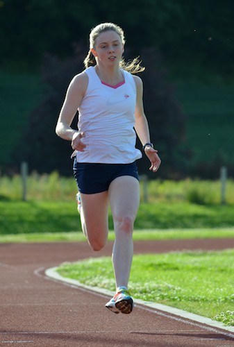 Aislinn Crossey on the track. Photograph: Brendan Monaghan