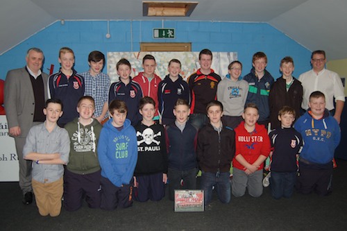 under 14 Craobh Rua players alongside Colin Kavanagh and guest speaker Padraig Mallon. under 14 Craobh Rua players alongside Colin Kavanagh and guest speaker Padraig Mallon.