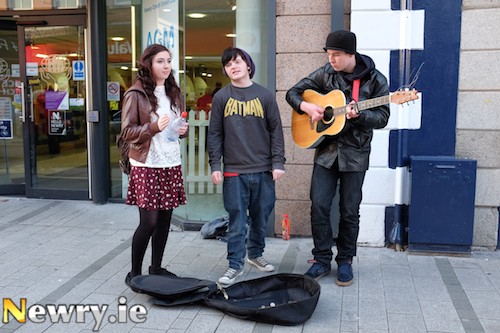 Buskers will keep you entertained on Hill Street in Newry as you check out what local shops have to offer.