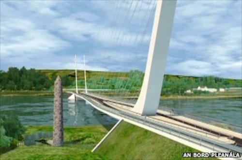 An artists impression of the Narrow Water Bridge.