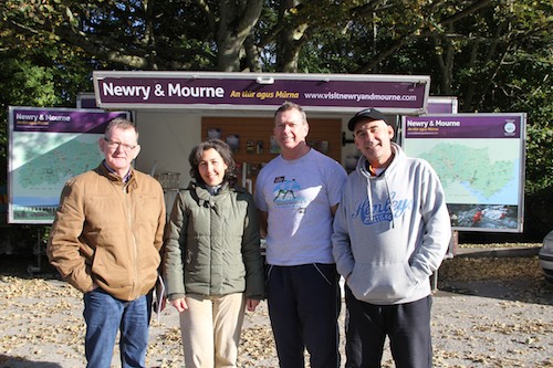 Hugh Murphy Chair of the Sports Development Committee, Cristina Gaillard, Tourist Information Advisor; Dermot Russell, Assistant Director of District Development and Damian McCullough Vice Chair of the Sports Development Committee) look forward to the Cross Country event at Kilbroney.