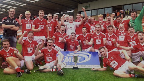 The victorious Craobh Rua Hurling Team who lifted the Armagh County Hurling title for the first time. 