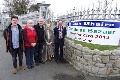 Looking forward to the Cuan Mhuire Christmas Bazaar are Newry & Mourne Mayor, Michael Ruane with Sr Mary, Sr Consilio, Gerry Mc Elroy and Raymond Kinsella.