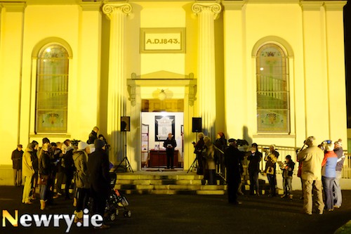 Downshire Road Presbyterian Church hold their Carols on the Steps Carol Service. Photograph: Columba O'Hare