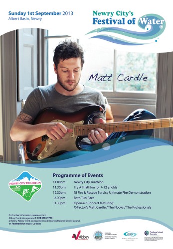 Matt Cardle will headline Newry's first Festival of Water.