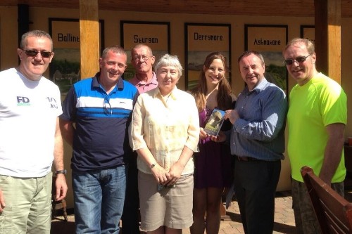  Kirstin Gordon from Seattle USA, Noel Sloan Kilkeel, John Magee Luragn, Sr. Mary Longford pictured with Newry and Armagh MP Conor Murphy, Cllr Pat Mc Ginn and Des Murphy at the “Gathering Breakfast” held in Doyles Camloch recently. Pat Mc Ginn presents his book “The Gap of the North” to Kirstin a young Boston based University student.