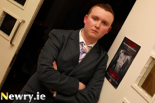 Director and Producer Darragh McCaughey at the Premier of his Short Film 'Regrets' in The bank, Newry earlier this evening. Photograph: Columba O'Hare