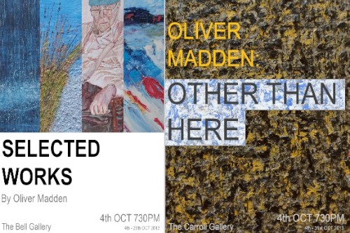 Oliver MAdden hosts an exhibition in the Arts Centre in October.