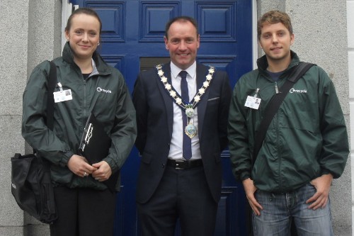 Mayor Michael Ruane Liga Mironova and Dara Sands