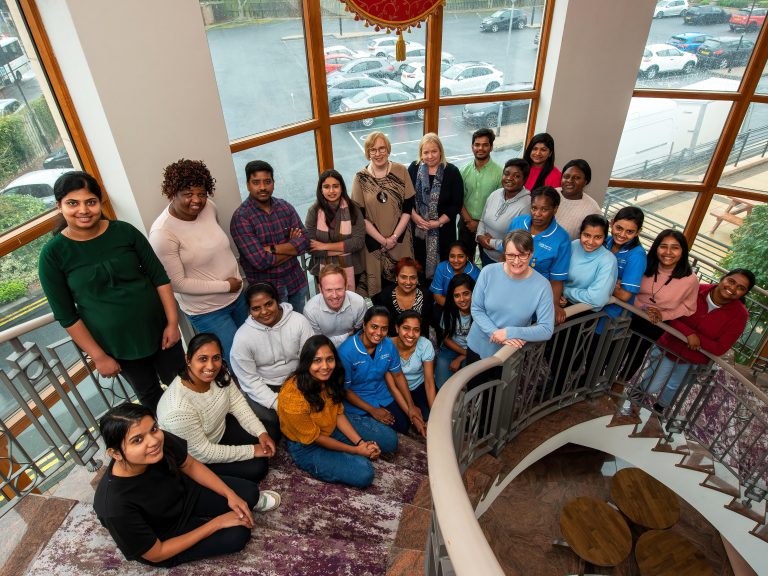 Some of the Southern Trust’s registered nurses who completed the international nursing programme with Patrick Johnston Sheridan (International Nurse Team Lead) and Dawn Ferguson (Assistant Director of Nursing and Midwifery Workforce and Education), Pamela Craig (NMC) and Linda Kenward (NMC) who facilitated the session.