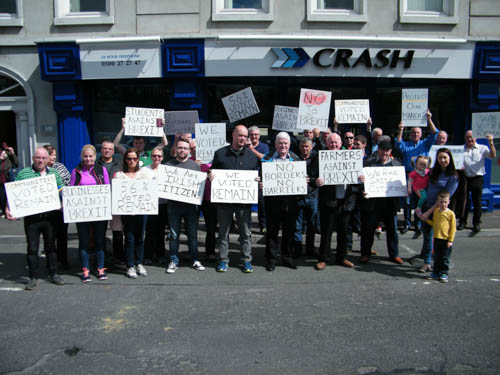 The protest outside Crash in Mary Street.