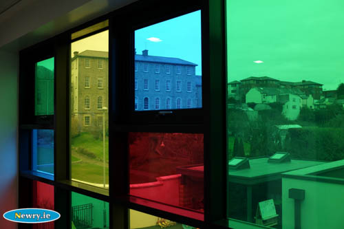 A colourful window at the new St Joseph's Convent PS. Photograph: Columba O'Hare A colourful window at the new St Joseph's Convent PS. Photograph: Columba O'Hare