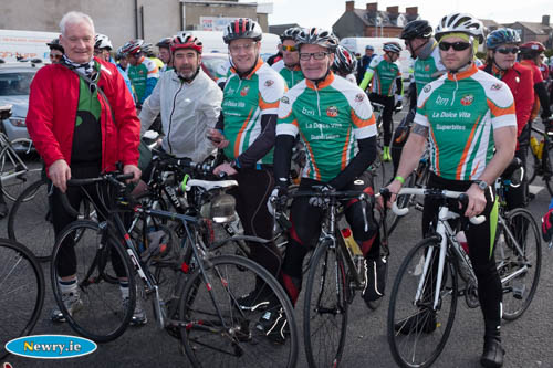 Members of the Patrick Rankin Cycling Club on the commemorative run. Photograph: Columba O'Hare