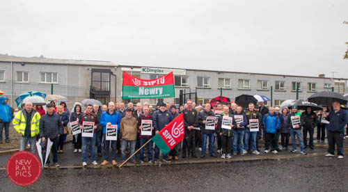 SIPTU members  strike at Glen Dimplex Plant in Newry 