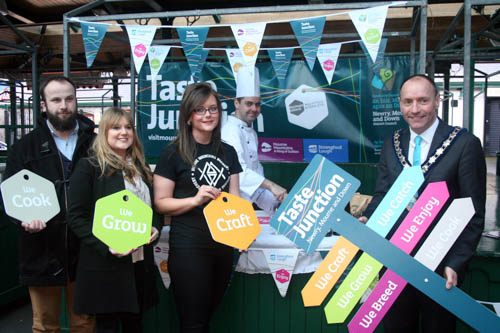 Newry, Mourne and Down District Council Chairperson, Cllr Mickey Ruane looks forward to the first ever Twilight Market in Newry on Friday 1 April from 5pm. Also pictured are representives from Food NI, Neary Nogs chocolate, Bellinis and Mourne Mountain Brewery who will be exhibiting on the night. Newry, Mourne and Down District Council Chairperson, Cllr Mickey Ruane looks forward to the first ever Twilight Market in Newry on Friday 1 April from 5pm. Also pictured are representives from Food NI, Neary Nogs chocolate, Bellinis and Mourne Mountain Brewery who will be exhibiting on the night.