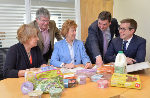 Judging the Henderson Wholesale Local Supplier Awards are (L-R) Freda Magill; UFU Rural Affairs Committee Chairperson; Agricultural Freelance Journalist Richard Wright; Joy Alexander, Head of Food Technology at CAFRE and David Elliott, Editor of Ulster Business. Joining the judges is Nigel Dugan, Fresh Foods Trading Controller at Henderson Wholesale. 