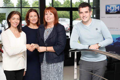 Pictured at the launch of the Charity of the year Partnership are;   Stephen Cunningham, Marketing Executive, MJM,  Elizabeth O’Connor, Group Head of Human Resources and Legal Services, MJM, Majella Gollogly Fundraising Manager SAHS and Siobhan McArdle Assistant Fundraising Manager SAHS
