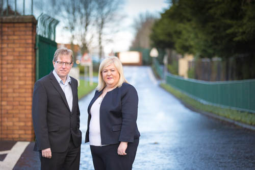 Cllr Gary Stokes and MLA Karen McKevitt at Ashgrove Avenue. Photograph: Newry Photography