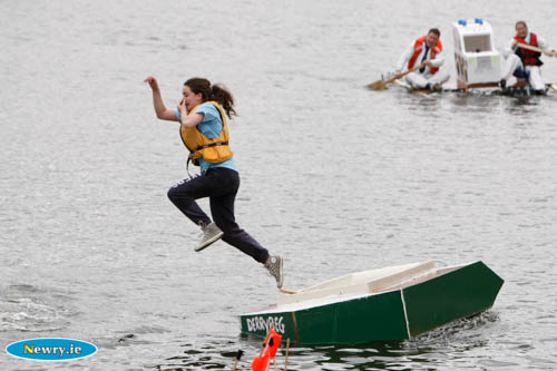 Abandoning ship in the 2013 Bathtub Race. Photograph: Columba O'Hare 