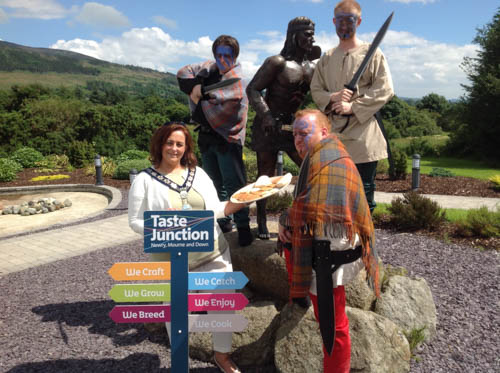 Gillian Fitzpatrick, Chairperson, Newry, Mourne and Down District Council with some of the folk gathered for the feast.