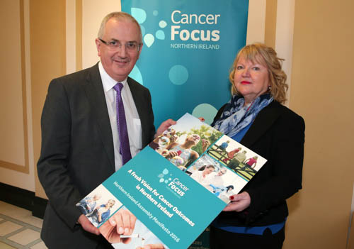 Danny Kennedy MLA with Joyce Savage, Cancer Focus. Photograph: Declan Roughan Danny Kennedy MLA with Joyce Savage, Cancer Focus. Photograph: Declan Roughan