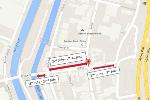 firmus energy work will progress in Newry city centre over the next five weeks.