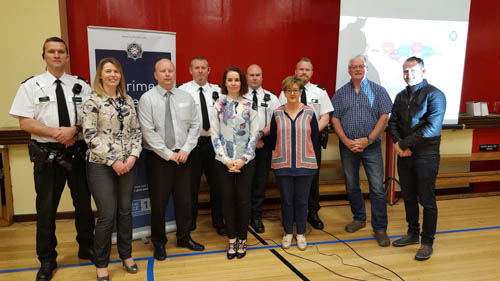 Police officers who attended with Joanna Ferris, Newtownhamilton High School, Principal of Newtownhamilton High School, Mr Neil Megaw, Maureen O’Gorman, Education Authority Youth Services, Rosie Carey, Education Authority Youth Services, Paul Bradley, Education Authority Youth Services and Wayne Morris, Education Authority Youth Services.