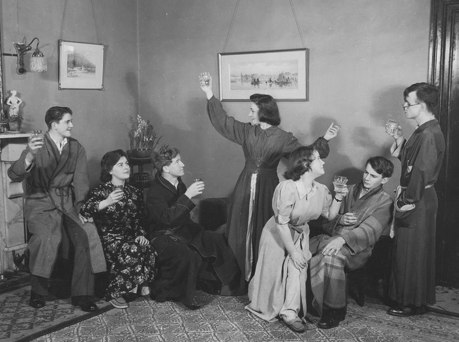 Liam O’Callaghan and Billy Turkington from Newpoint Players rehearsing with girls and two boys from Mourne Grange School Newry and Mourne Museum Collection