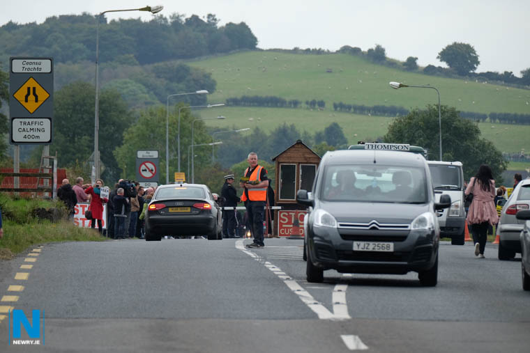 A recent Brexit protest at the County Louth Border. Photograph: Columba O'Hare