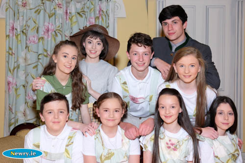 Aimee McAllister (Maria Rainer) and Luke Mallon (Captain Von Trapp) with the Von Trapp children at the St Paul's School production of The Sound of Music. Photograph: Columba O'Hare