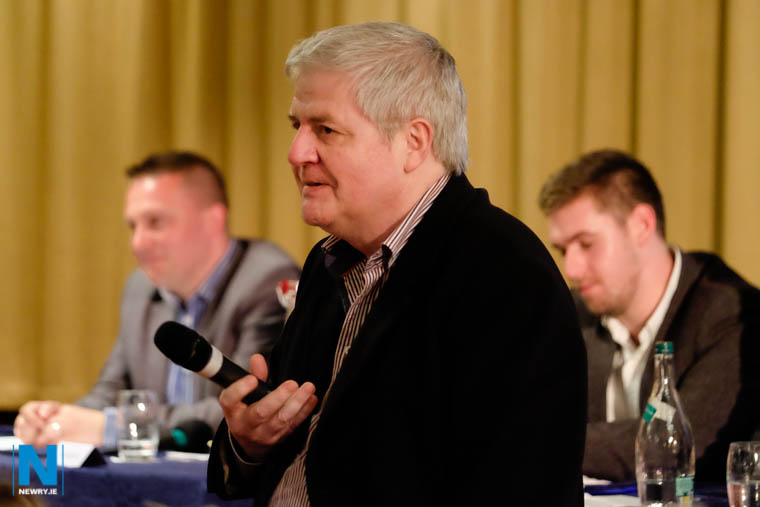 Daisy Hill Hospital Consultant, Dr Donal Duffin speaking at the Save our Emergency Department meeting. Photograph: Columba O'Hare