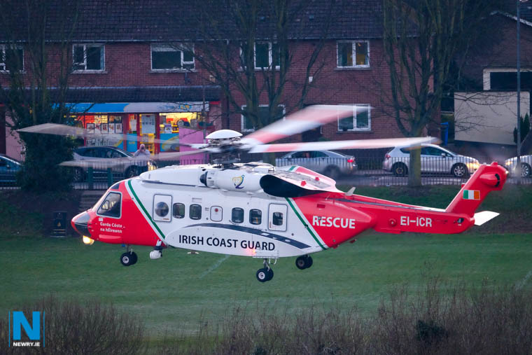 The Rescue 116 helicopter that was lost today off County Mayo, pictured last month in Newry. Photograph: Columba O'Hare