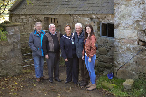 Cllr Gillian Fitzpatrick, chair of Newry, Mourne and Down District Council on site with members of the Bard of Armagh Homestead Committee