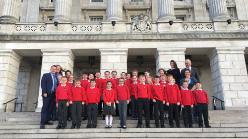Bessbrook Primary School on their visit to Stormont.