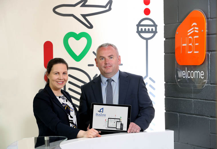 Adrian Byrne, CEO of BlueZone Technologies with Jenna Mairs, Investment Manager at WhiteRock Capital Partners.  Photograph: William Cherry/ Press Eye