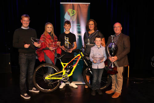 Oisin McCann has enjoyed success at both the Down and Ulster Fleadhanna and brought back an All-Ireland Medal from The All Ireland Fleadh in September for 15-18 whistle, Chloe Cummings won the Irish National Junior Women's Championship, Chris Cummings has participated in 45 Downhill Mountain Bike races in Ireland, UK, Austria, France and Switzerland and had 17 podium places in 17 races, Sean Ryan recently crowned the Irish Junior Open Series Champion Golfer of the Year 2016 pictured with Chairperson of Newry, Mourne and Down District Council Gillian Fitzpatrick and councillor Declan McAteer at the Civic Awards Ceremony.