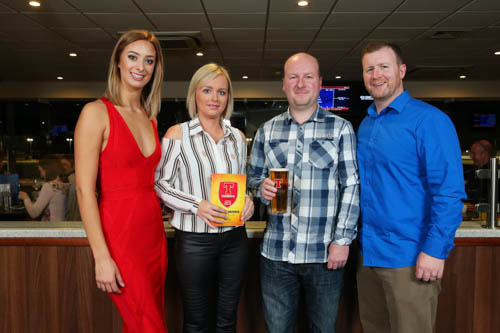 Pictured at the 2016 final of the Tennent’s Gold Cup at Drumbo Park are Tanya and Drew Connolly from McSwiggans, Newry, with Rod McCrory from Tennent’s NI.