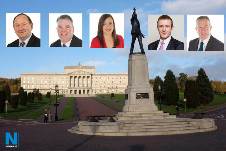 The Five Candidates Elected: William Irwin, Cathal Boylan, Megan Fearon, Justin McNulty and Conor Murphy