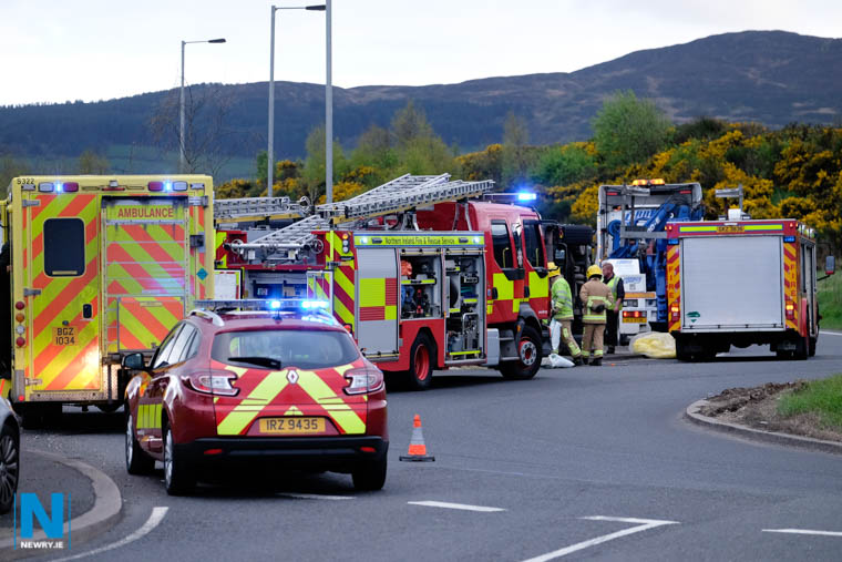 Emergency services at the scene. Photograph: Columba O'Hare
