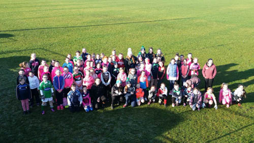 Participants at the Shanes’ Gaelic for Girls on Saturday morning