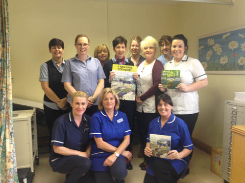 Medical staff: Philomena Mc Elroy, Caroline Dowdall, Elaine Devlin and Regina Rea (practice receptionists), Sharon Liggett( practice manager), Maria Kearns(practice nurse), Carmel Comaskey (treatment room nurse), Aideen Mcginn (practice nurse) Front row: Christina Martin, Ber Harty and Annemarie Fitzmaurice( practice nurses).