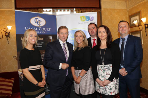 Nicole Curran President Newry Junior Chamber, Taoiseach Enda Kenny and Chamber members Clare Vallely, Gareth Tinnelly, Grainne Mulgrew and Paul Vallely.