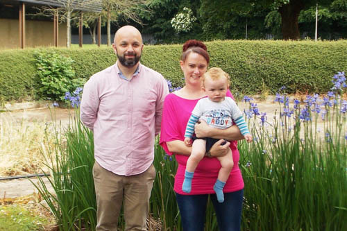 St. Joseph’s Primary School Meigh youngest teacher Jonah Mc Parland with his  Mum Bronagh and Class Teacher Peter Shields at the Baby Celebration event.