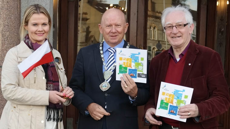 Mary Meehan and Michael McKeown from Newry Chamber with Jerome Mullen, Honorary Polish Consul.