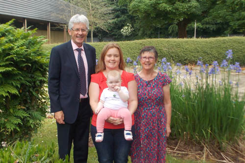 St. Peter’s Cloughreagh Baby Teacher Erin Stewart and her Mum Rosemary, School Principal Mr. John Campbell with Roots of Empathy Instructor and new NI Mentor Maria White at the Baby Celebration event held in Armagh Teacher’s Centre to acknowledge and thank all the families who made the programmes possible by sharing the very special first year of their baby’s life in the school classrooms.