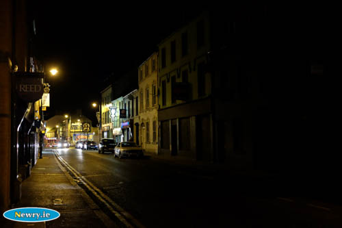 Canal Street in Newry following a recent street light failure. Photograph: Columba O'Hare