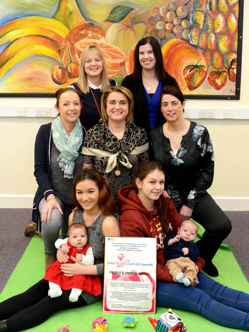Staff and clients of the Southern Area Family Nurse Partnership Programme, join with the Trust Chair, Roberta Brownlee to launch this year’s Excellence Awards. Do you know someone who has made a difference – why not nominate for the People’s Choice award?