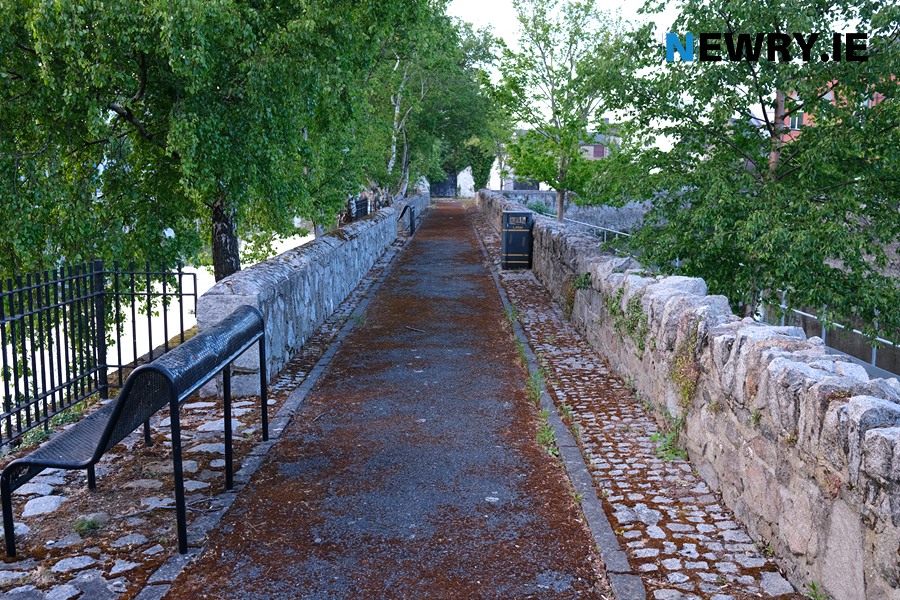 The presently derelict path between Newry Canal and the Clanrye River could form part of a new Newry City Greenway. The project has received funding to carry out a feasibility study on a potential route. Photograph: Columba O'Hare 